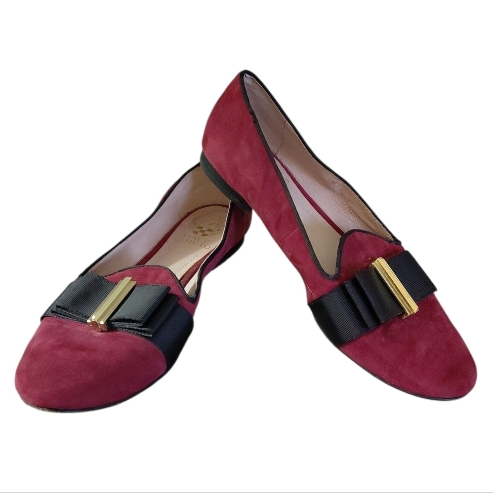 Vince Camuto Rowley Burgundy Suede Pointed Toe Flats Size 8